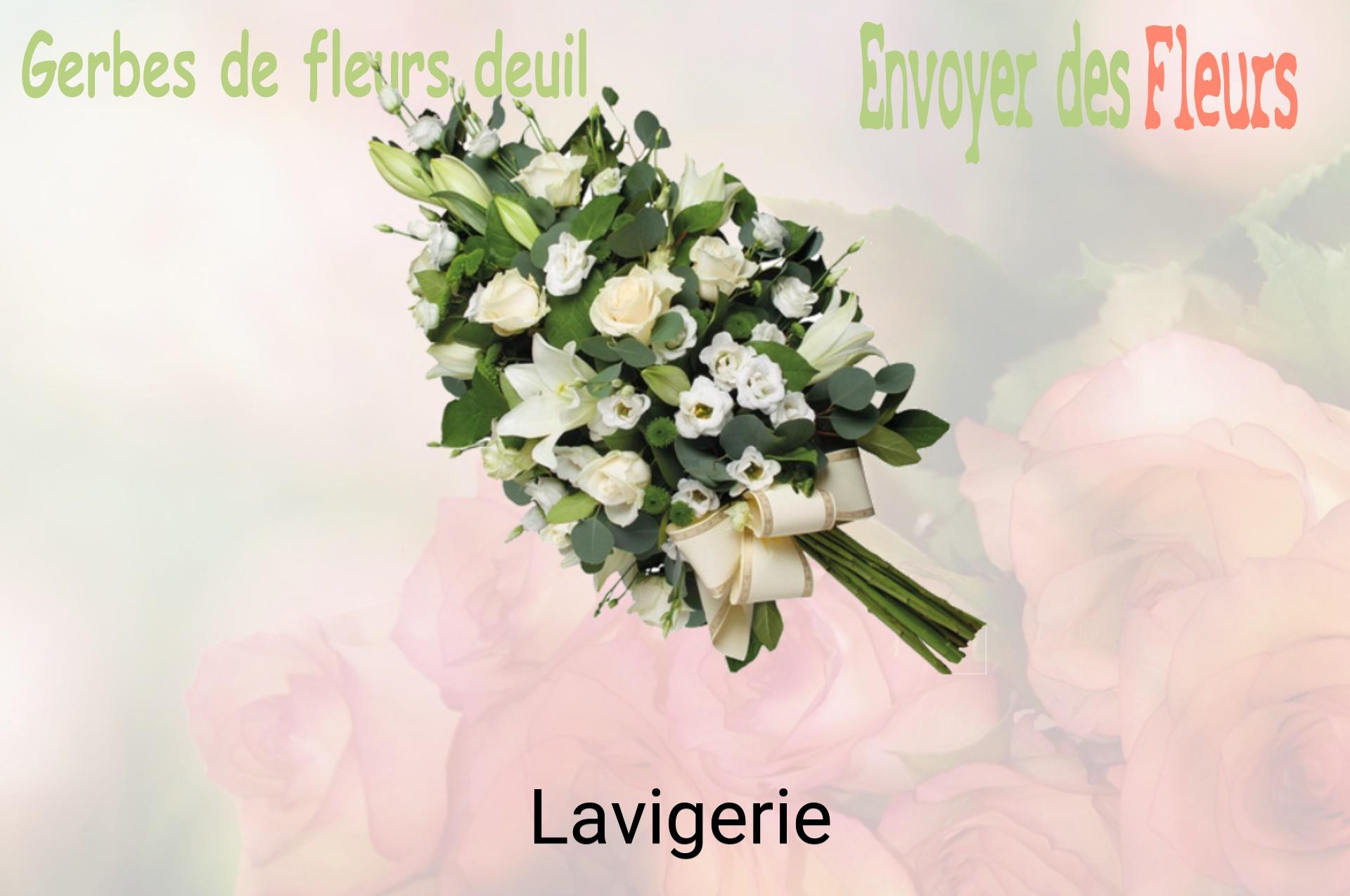 Gerbe de fleurs de deuil livrée à Lavigerie